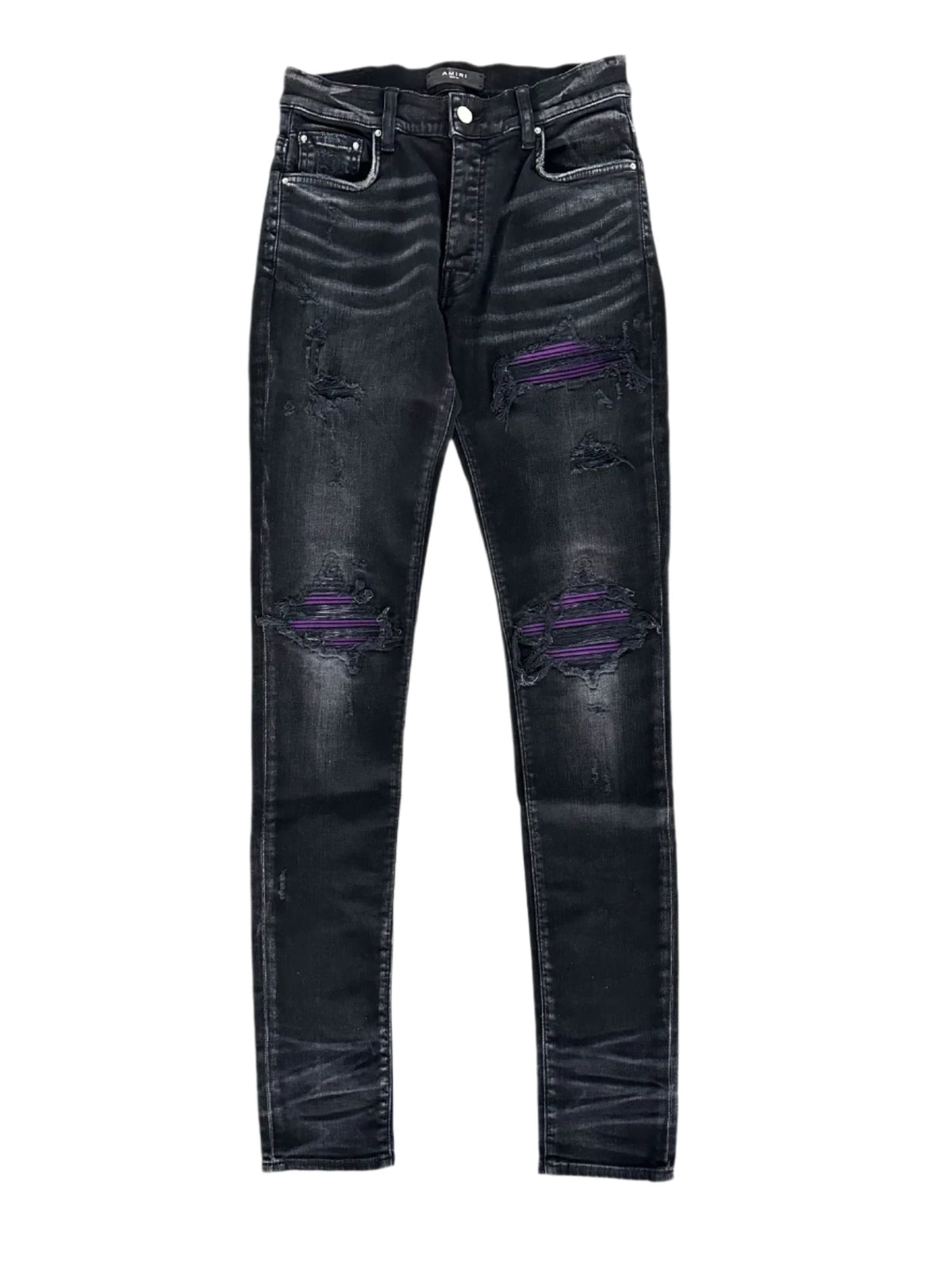 Aged Black & Purple Patch MX1 Jeans