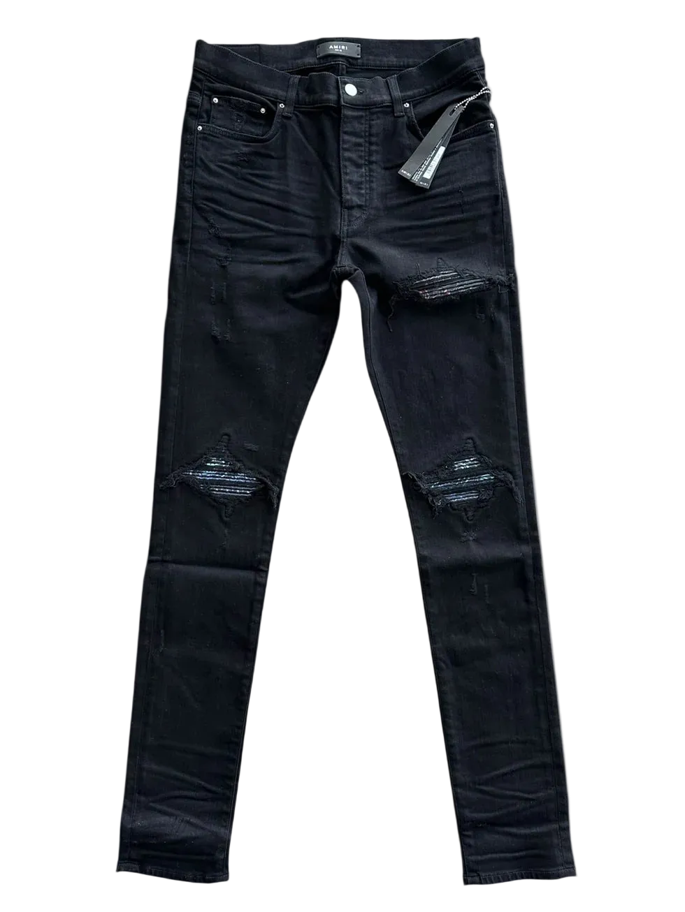 Black & Multicolor Paisley Patch MX1 Jeans