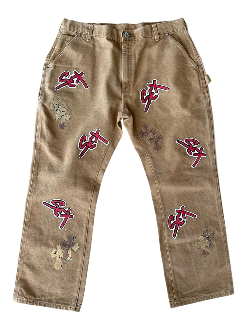 Carhartt Tan Sex Records Cross Patch Carpenter Jeans – Grandeur