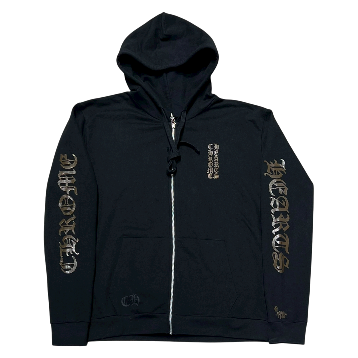 'Brown Glitter' 1988 Black Zip Up Hoodie