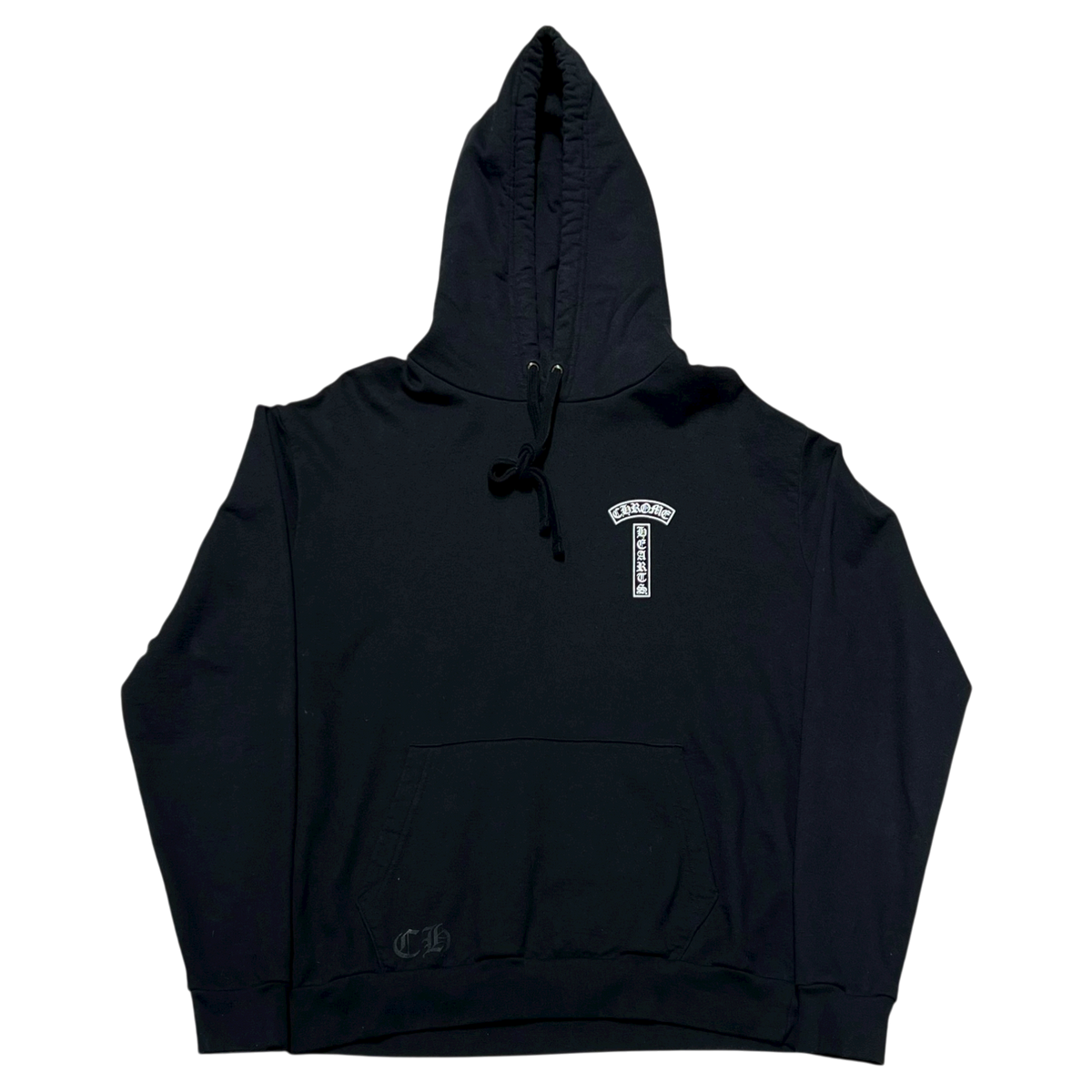 Black T-Bar Shoulder Logo Hoodie