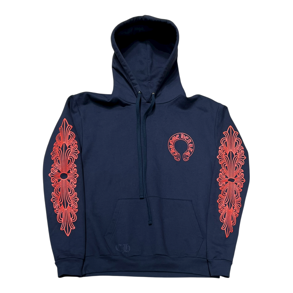 Horseshoe Floral Hoodie 'Navy/Red'
