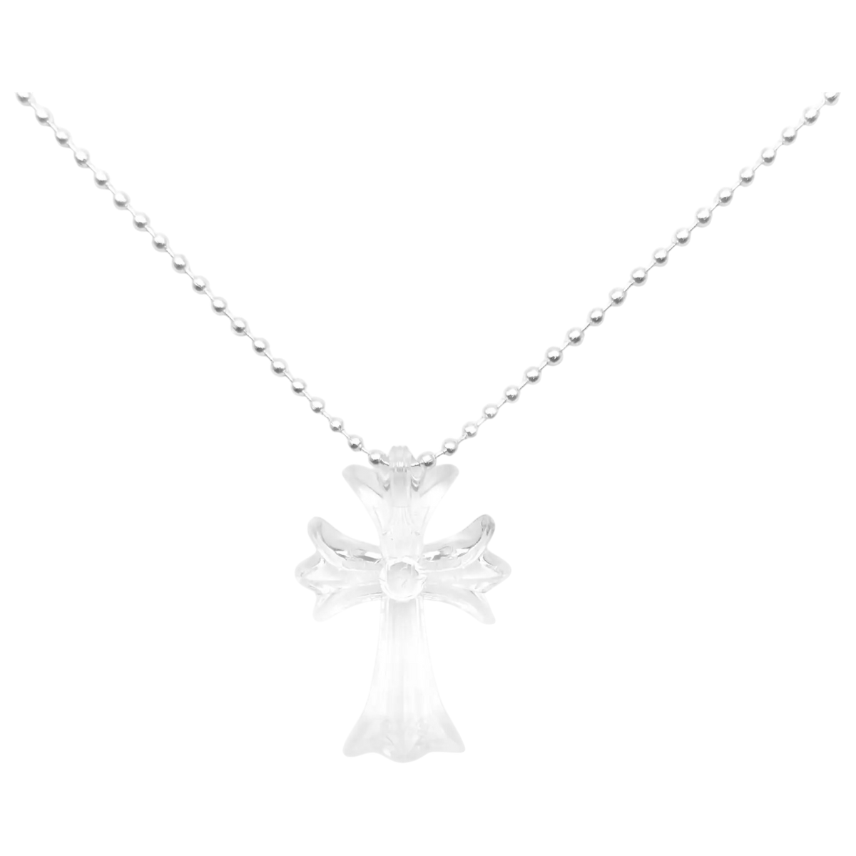 Resin Cross Pendant Ball Chain Necklace