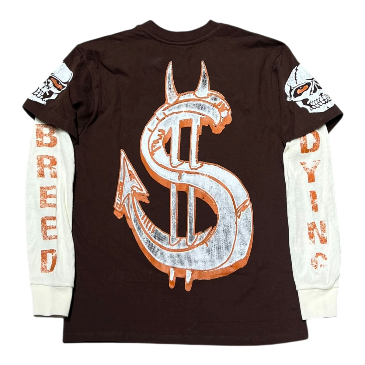 Brown & Orange Thermal Tee