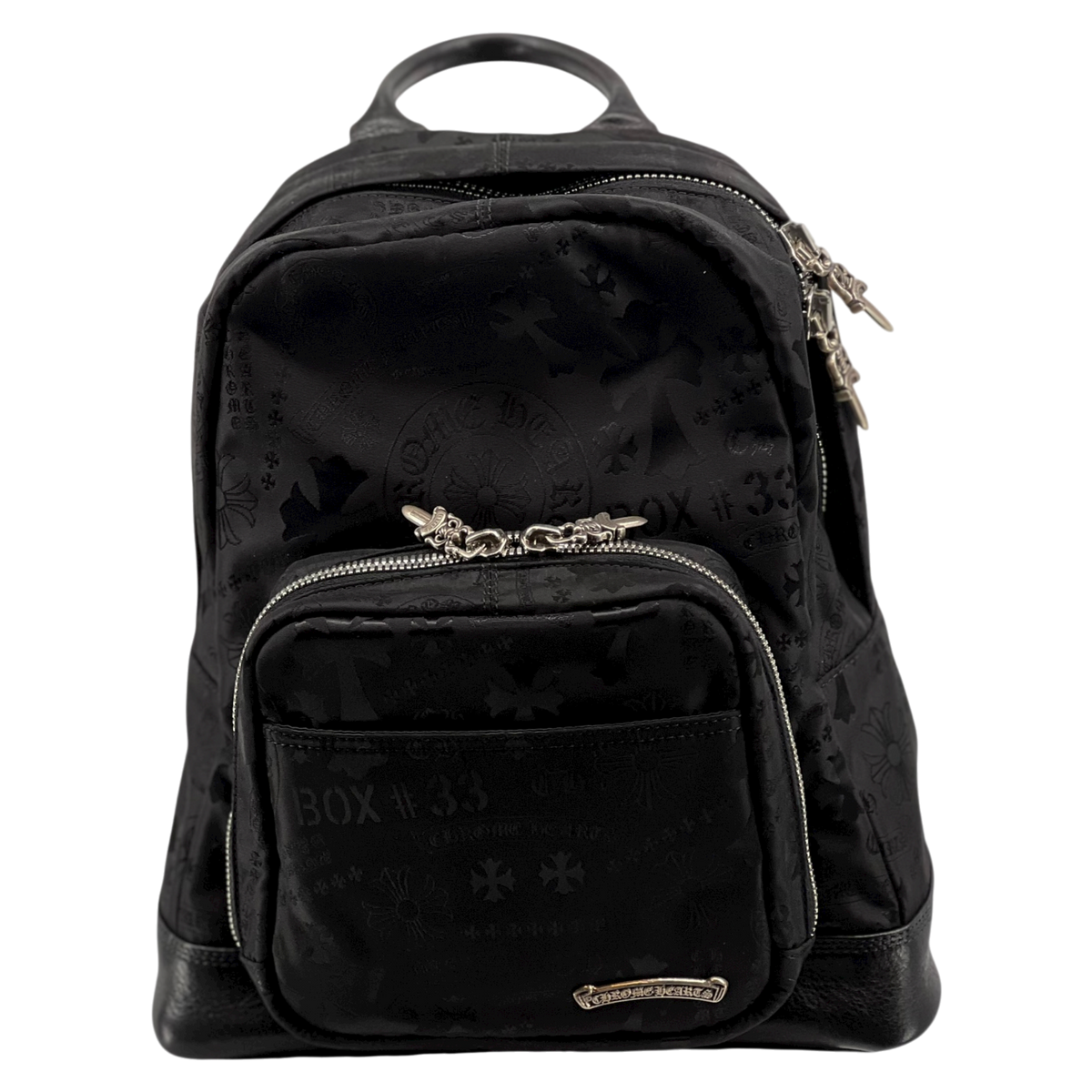 Seventh Grader Black Stencil Nylon Backpack Small