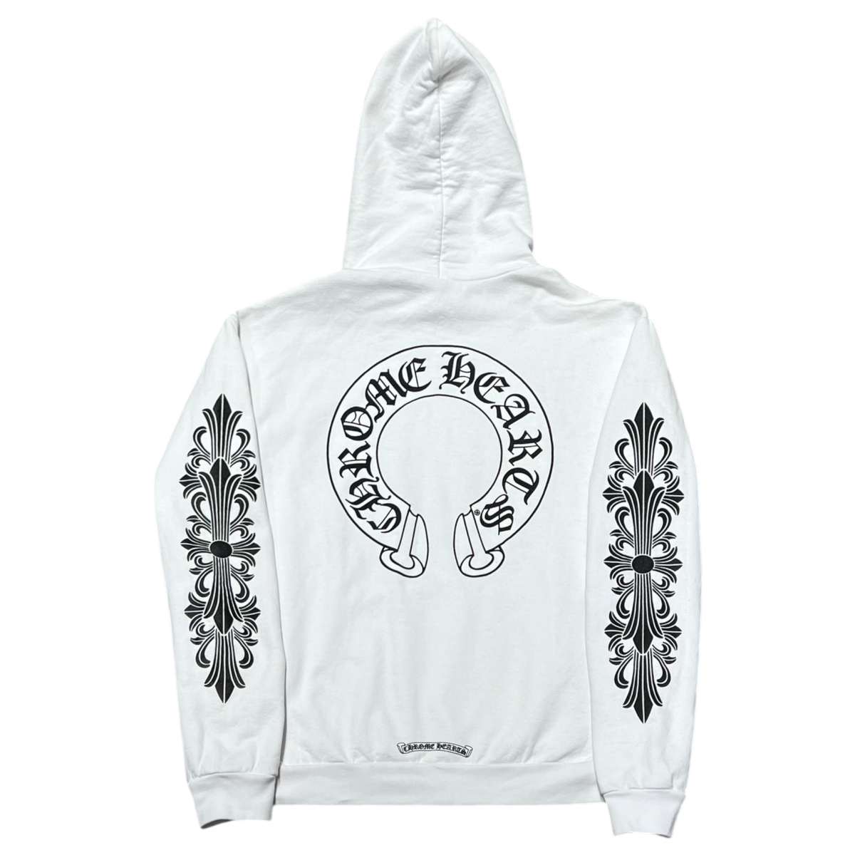 White Horseshoe Floral Pullover Hoodie