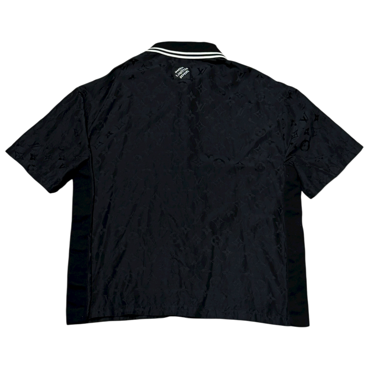 Monogram Moire Jacquard Short-Sleeved Silk Shirt