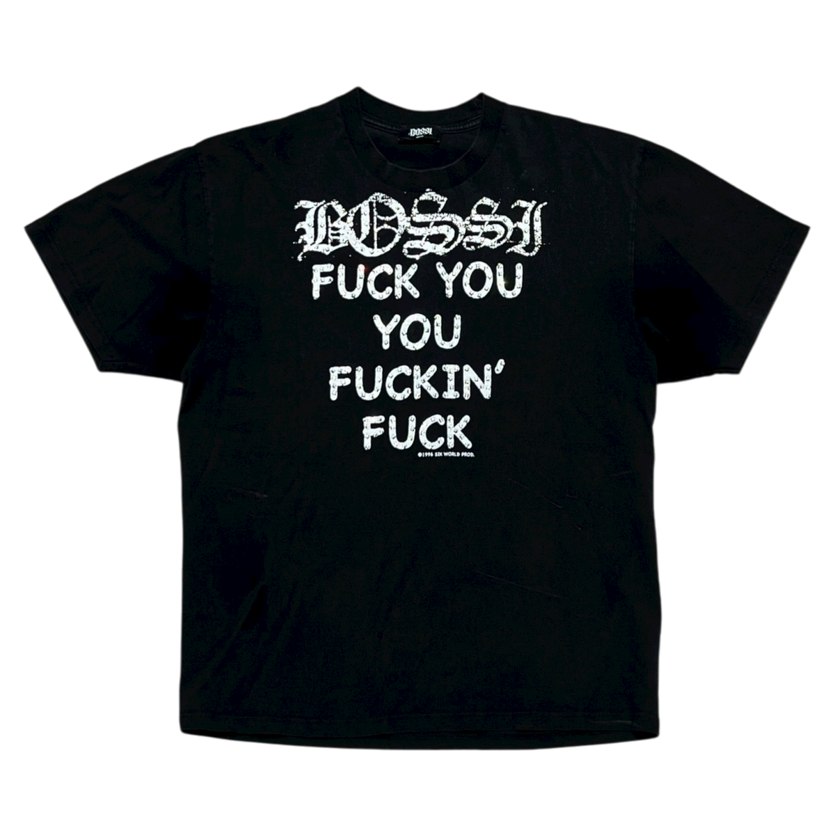 Vintage FU Rhinestone Black/White Tee