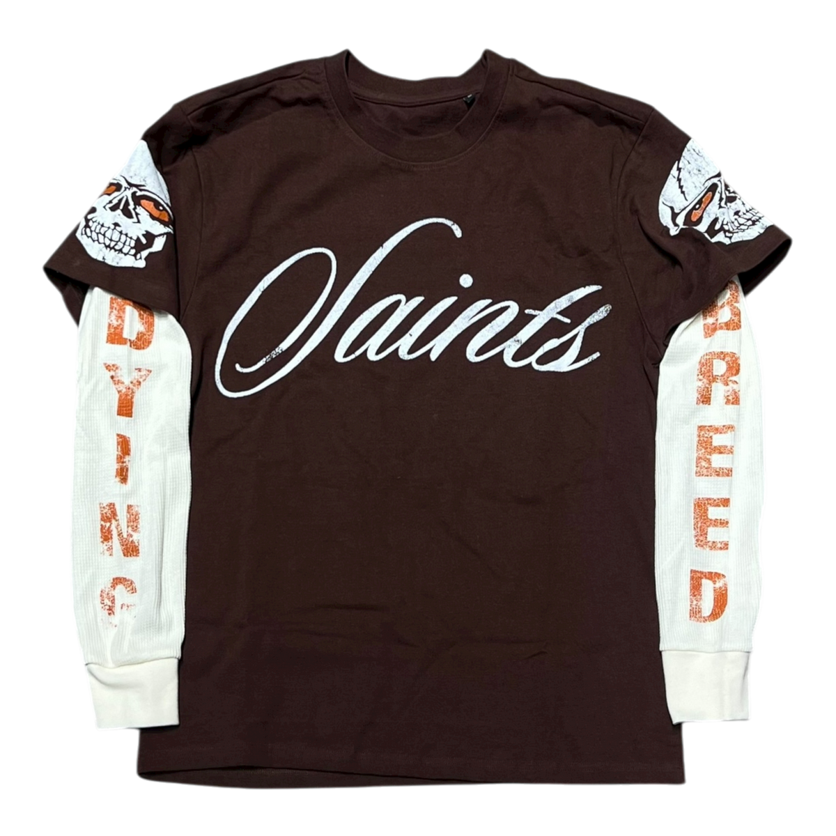 Brown & Orange Thermal Tee