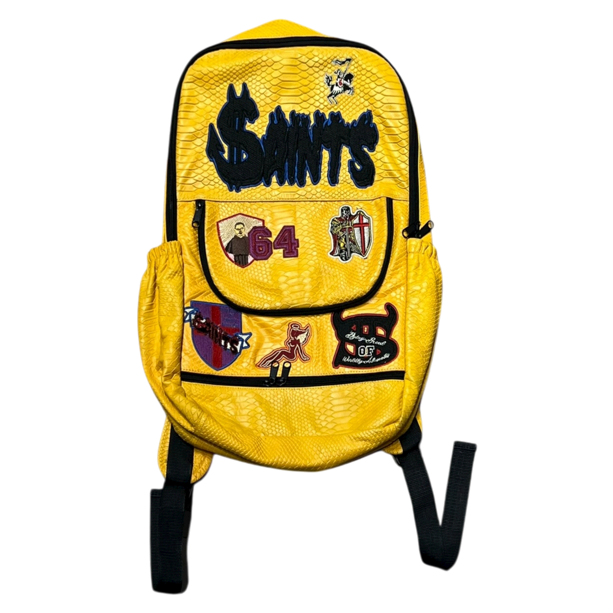 Saints Yellow Snakeskin Backpack