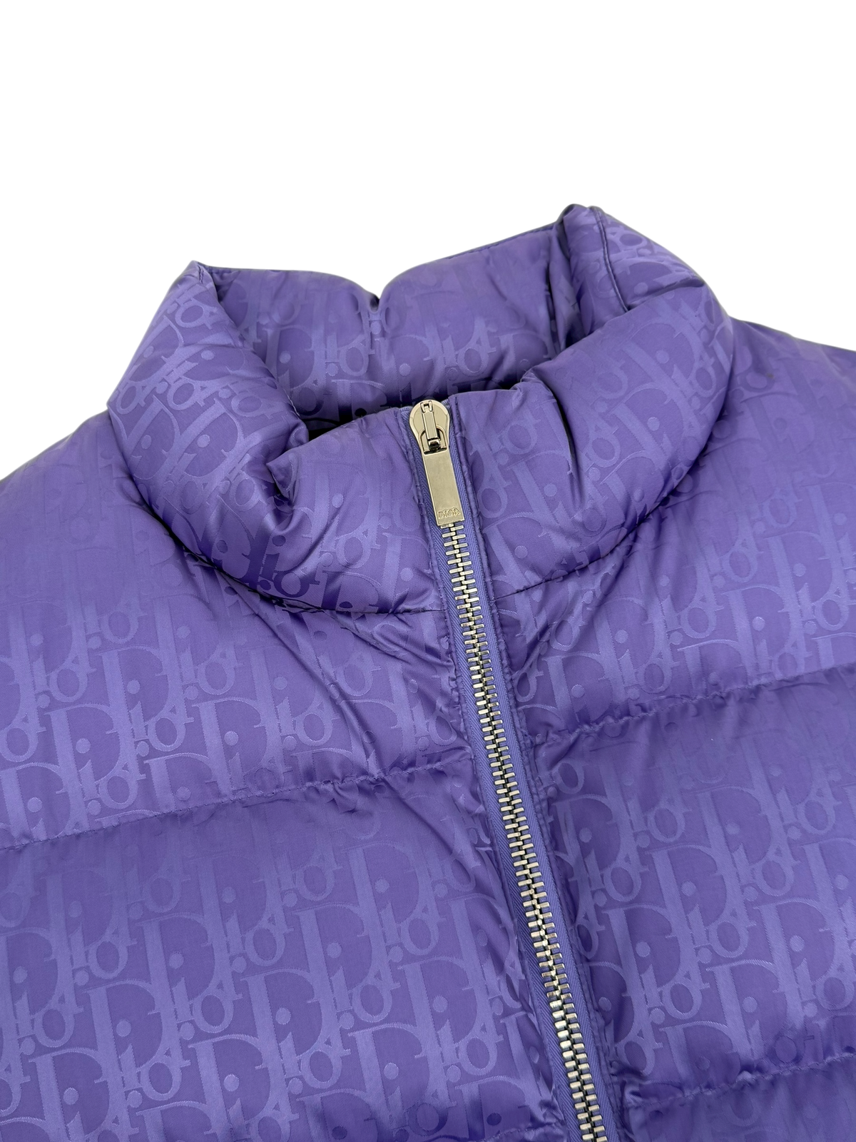 All-Over Oblique Jacquard Motif Sleeveless Down Jacket
