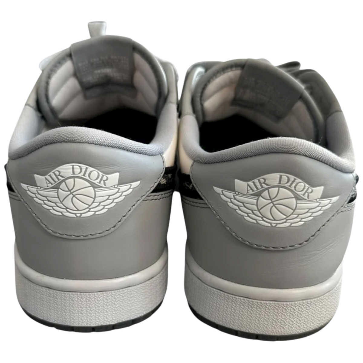 Dior Air Jordan Grey & White Oblique Low Top Sneakers