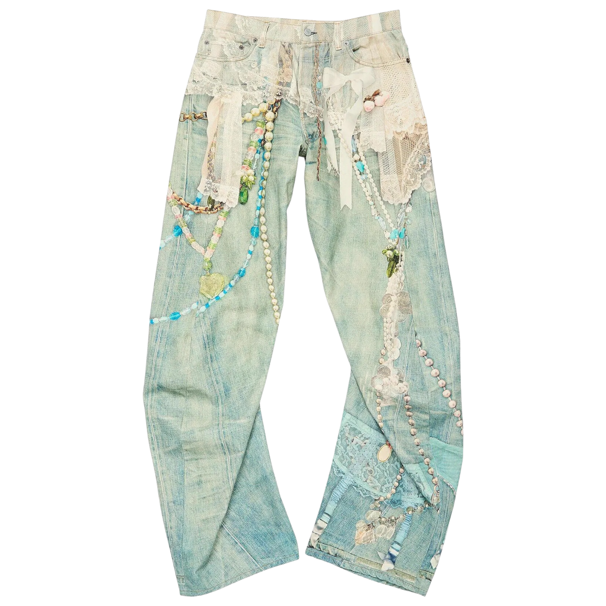 2006 Relaxed Fit Jeans 'White/Green'