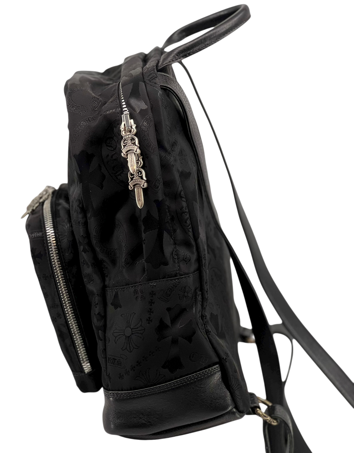 Seventh Grader Black Stencil Nylon Backpack Small
