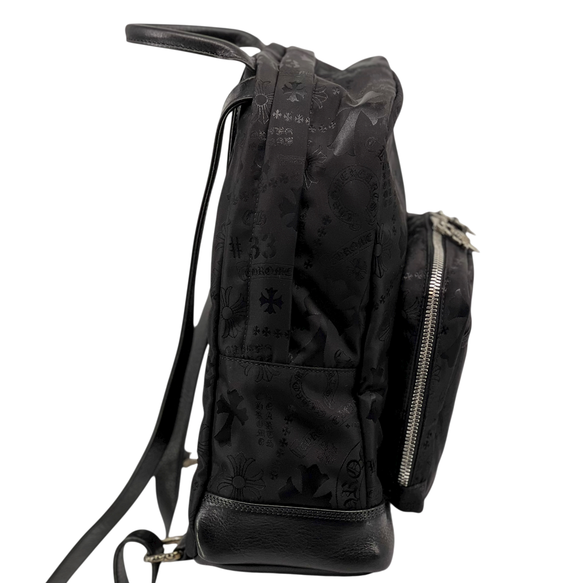 Seventh Grader Black Stencil Nylon Backpack Small