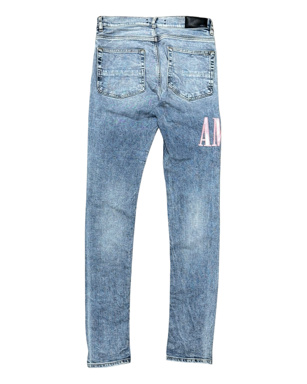 Stone Indigo Pink Tie-Dye Core Applique Logo Jeans