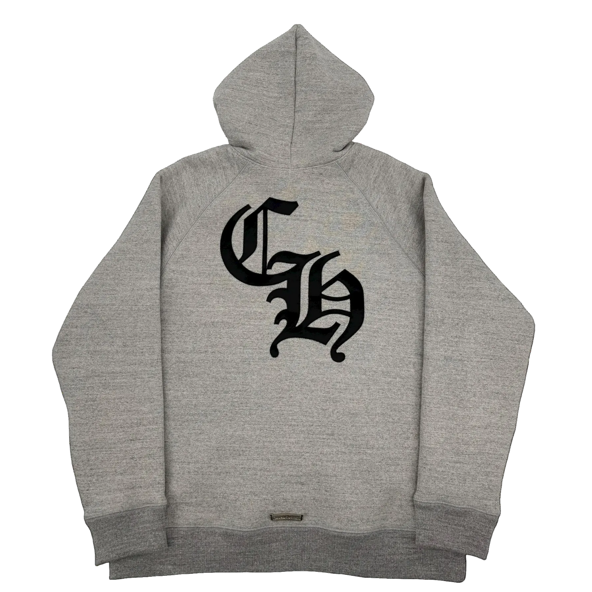 Triple Cross CH Logo Embroidered Hoodie Grey