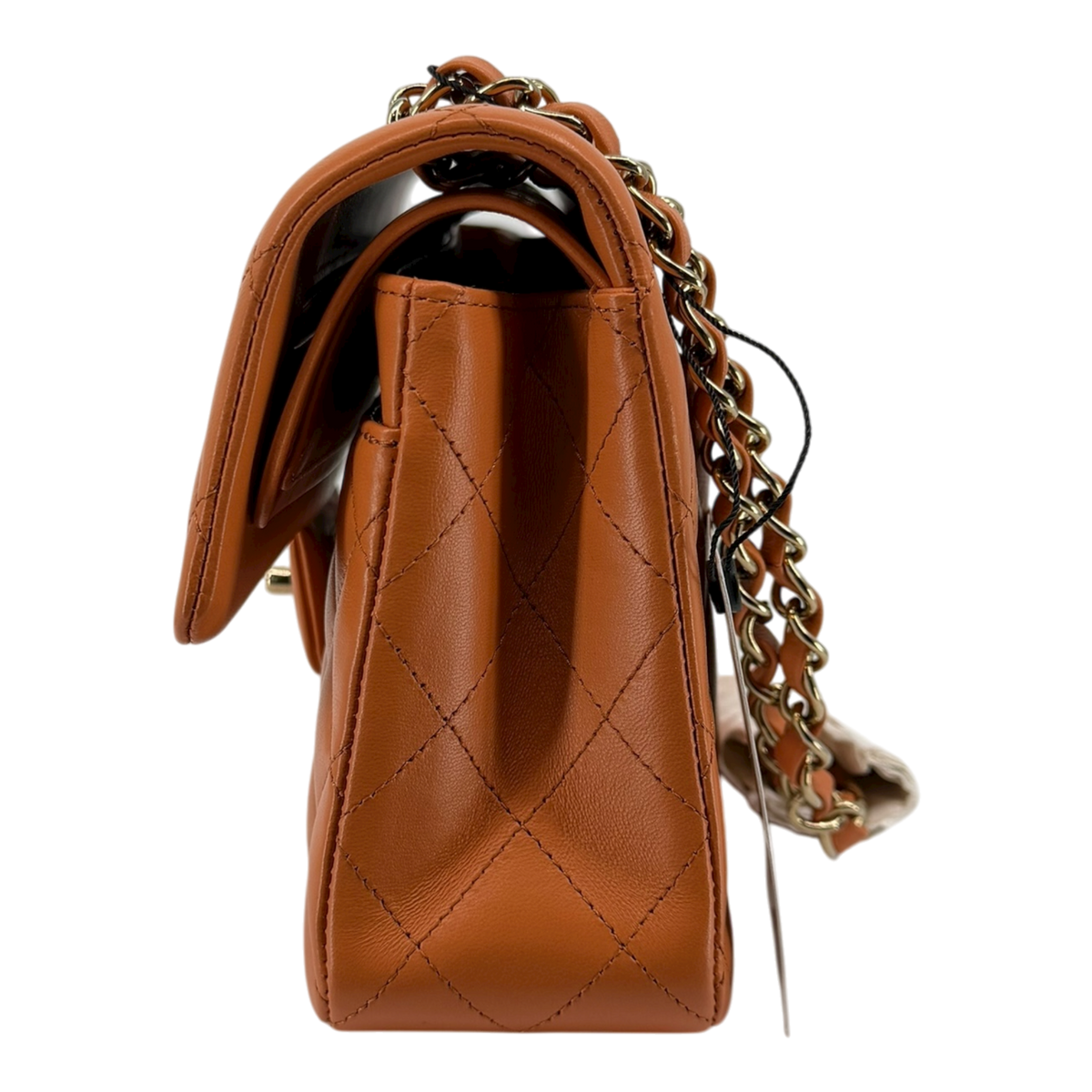 Small Classic Double Flap Bag Caramel Shiny Caviar Light Gold Hardware