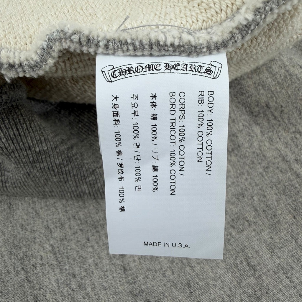 Triple Cross CH Logo Embroidered Hoodie Grey
