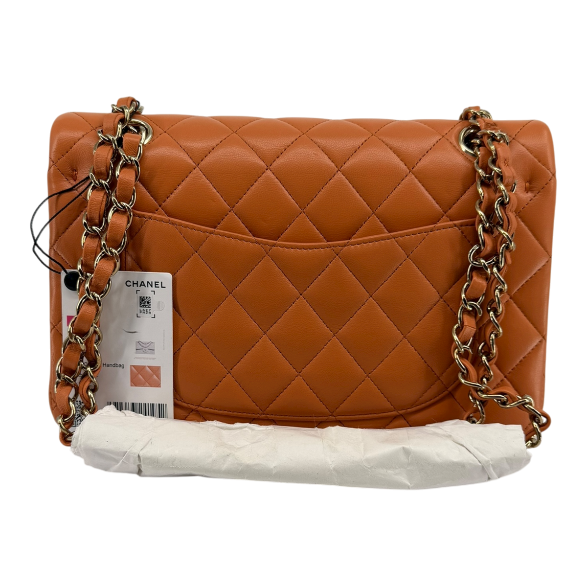 Small Classic Double Flap Bag Caramel Shiny Caviar Light Gold Hardware