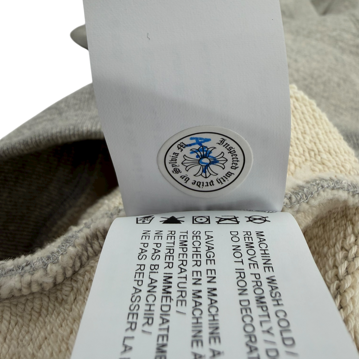 Triple Cross CH Logo Embroidered Hoodie Grey