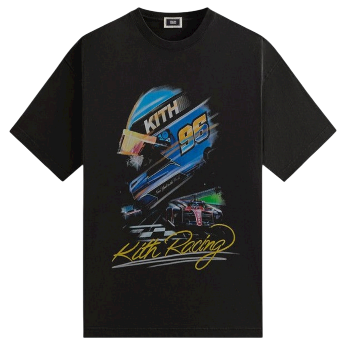 F1 White Vintage Black Tee