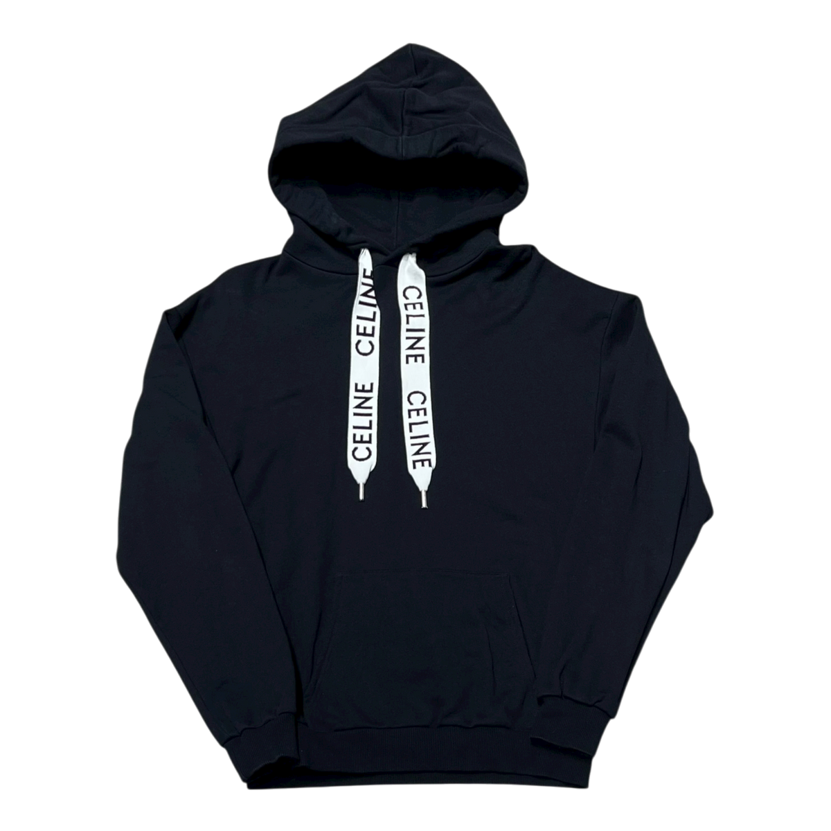 Black Loose Hoodie String Logo