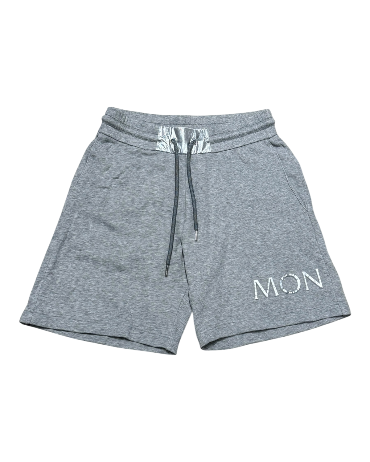 Cotton Terry Silver Logo Boxing Shorts Gray Silver