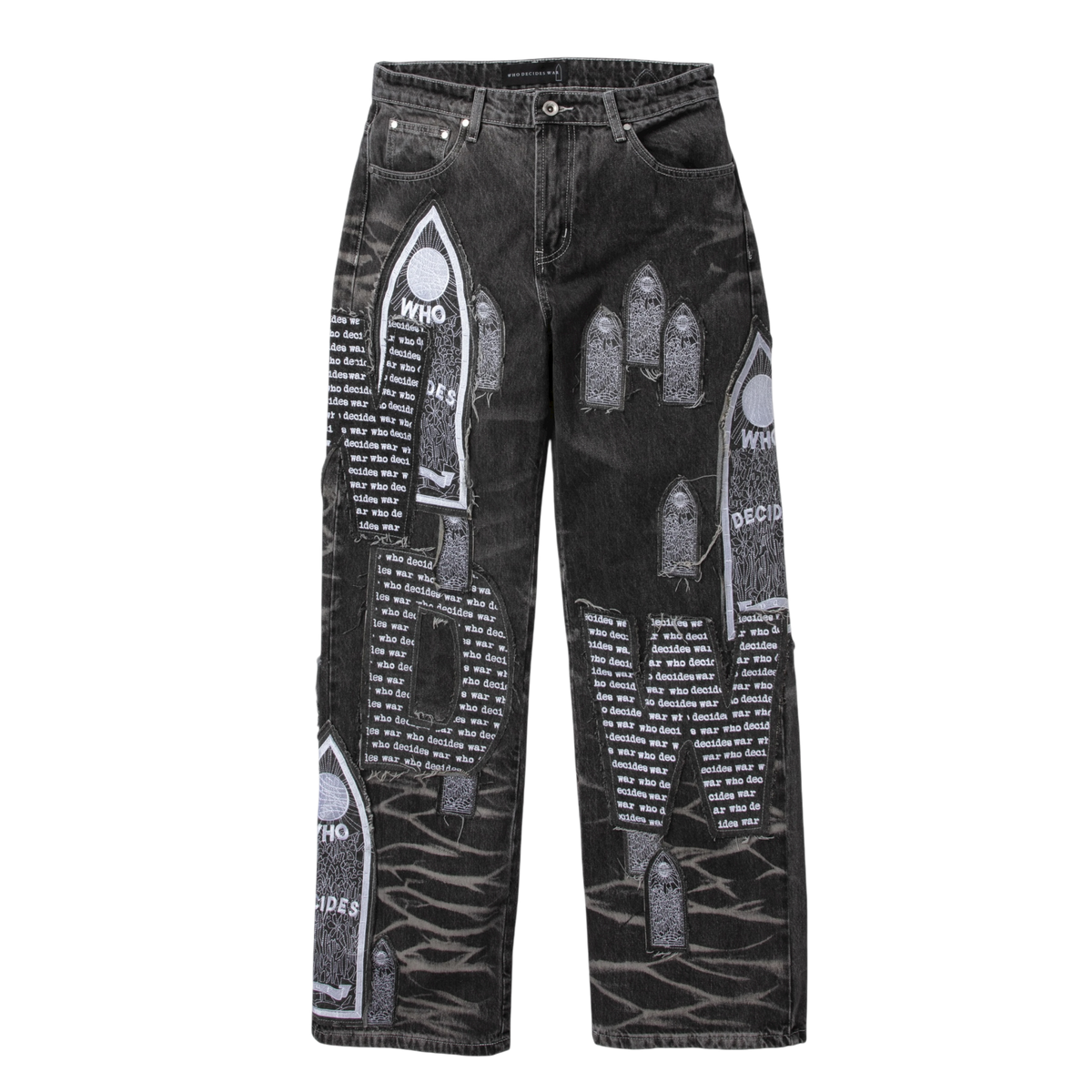 Motif Patched Denim