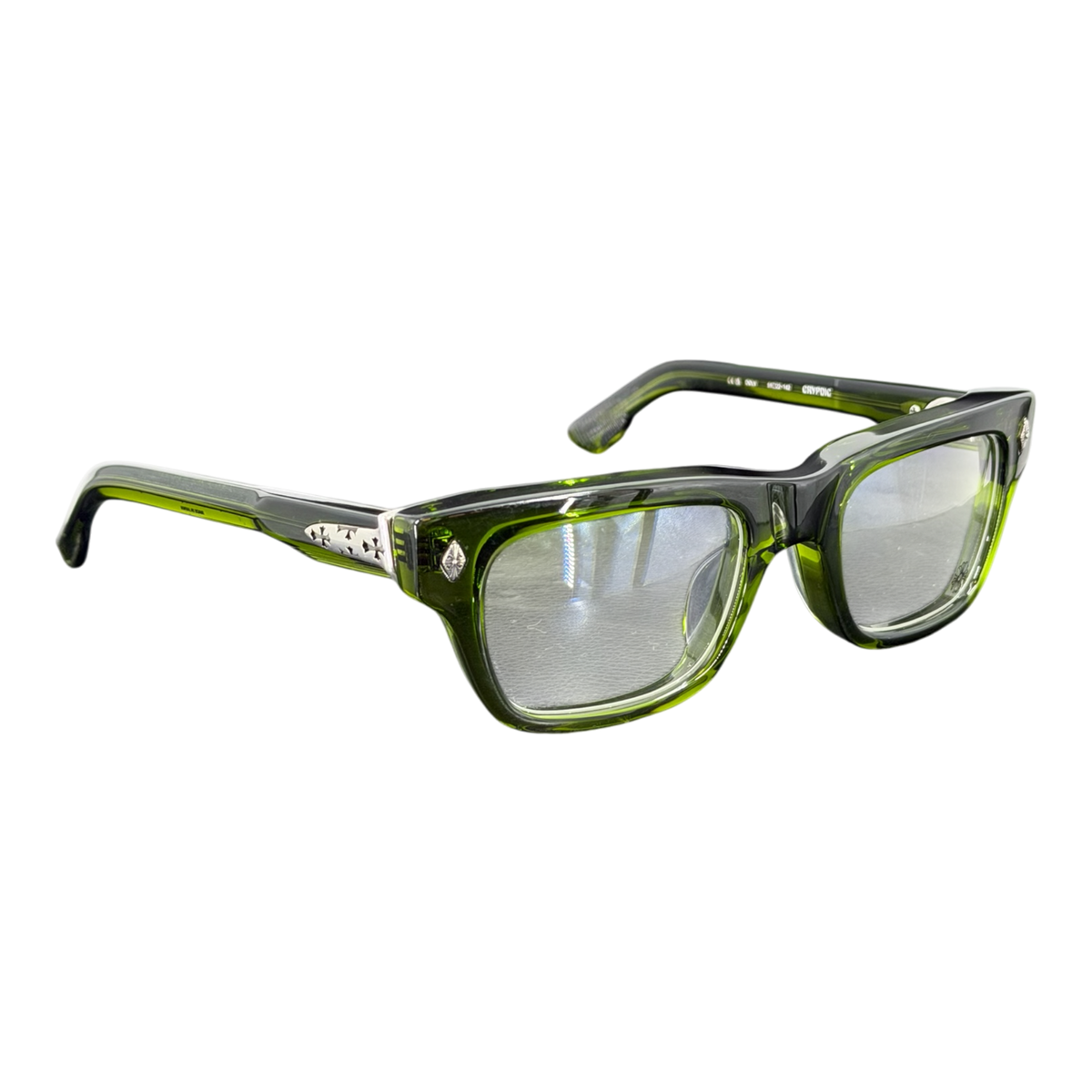 Green Frame Crypdic Glasses