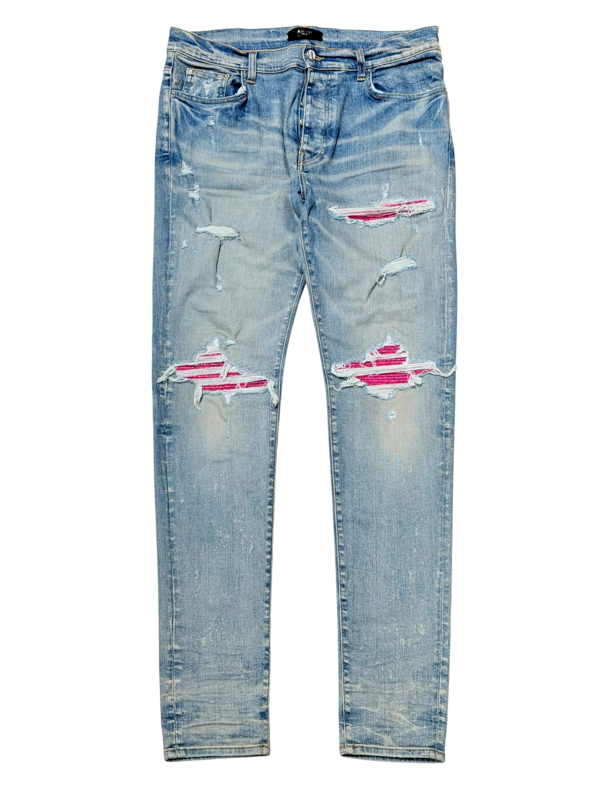 Amiri MX1 Blue Cracked Pink