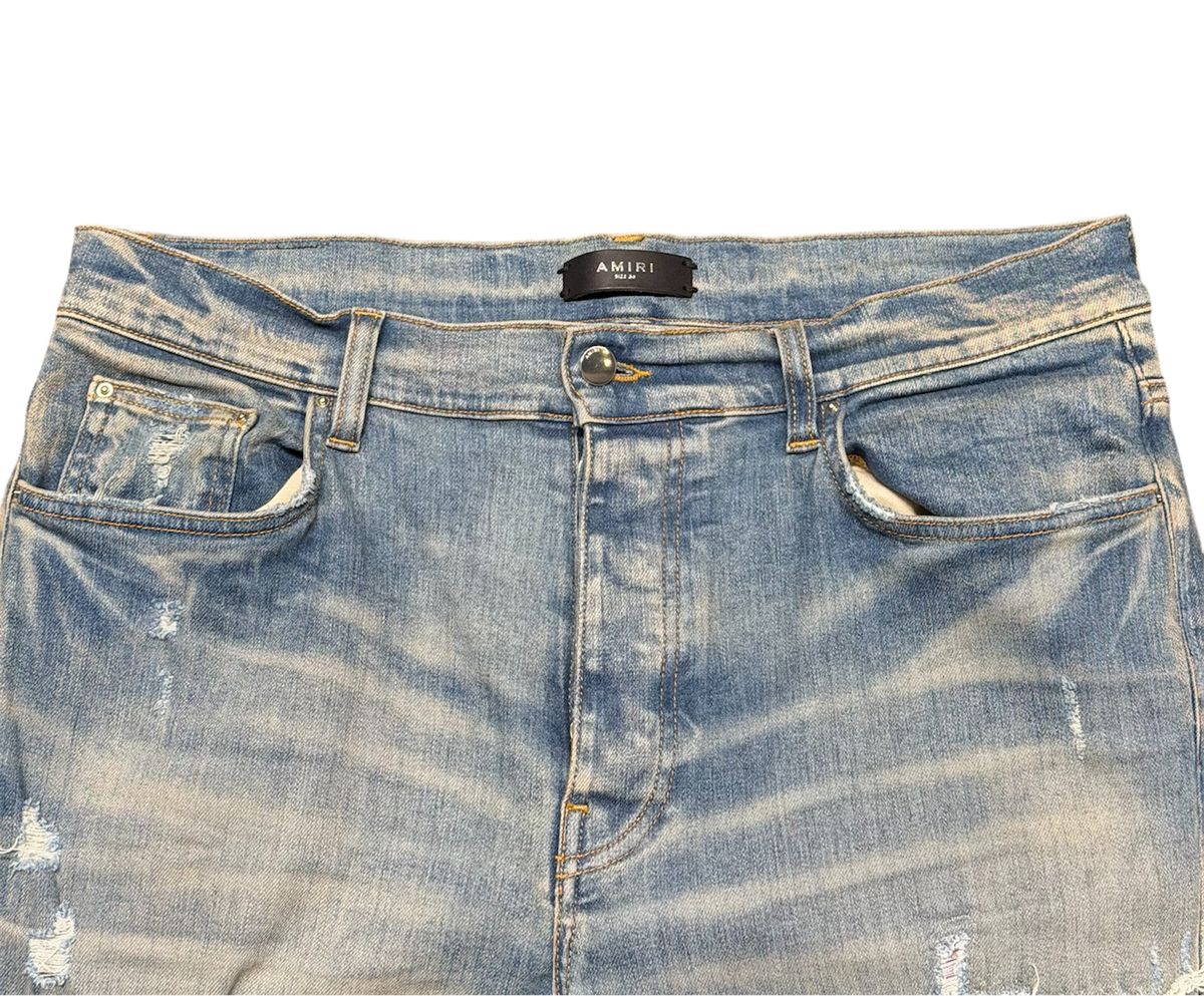 Amiri MX1 Blue Cracked Pink