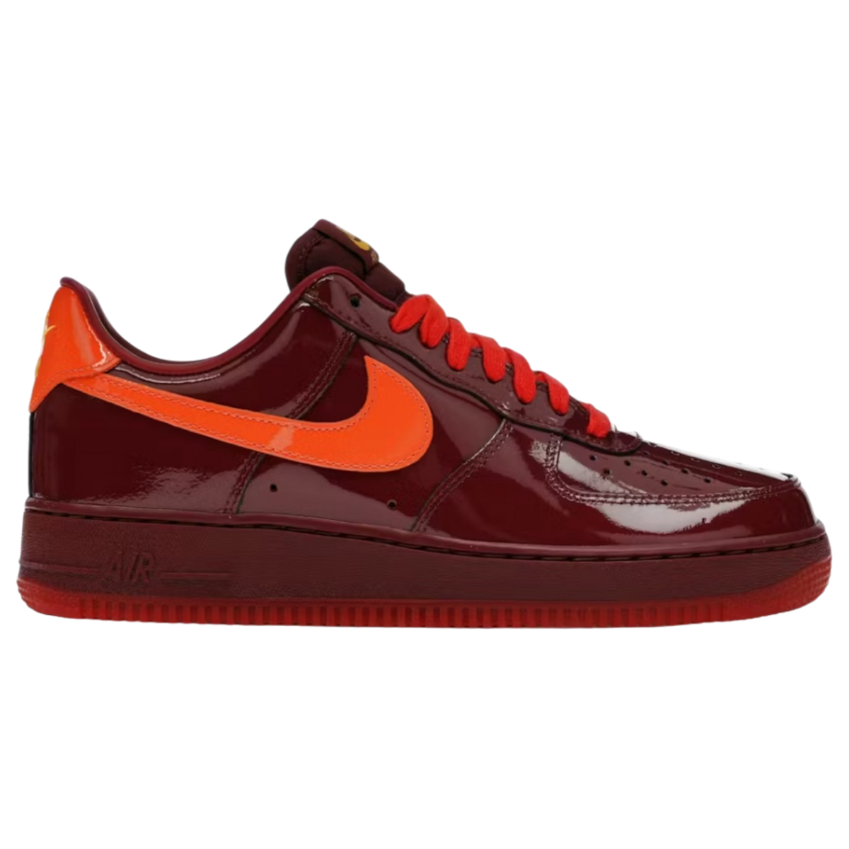 Air Force 1 Low Patent Leather Dark Team Red Safety Orange