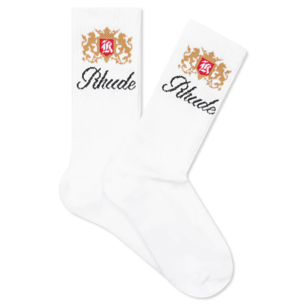 Crest Logo Socks White/Tan