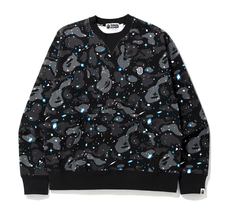 Relaxed Space Camo Crewneck Black