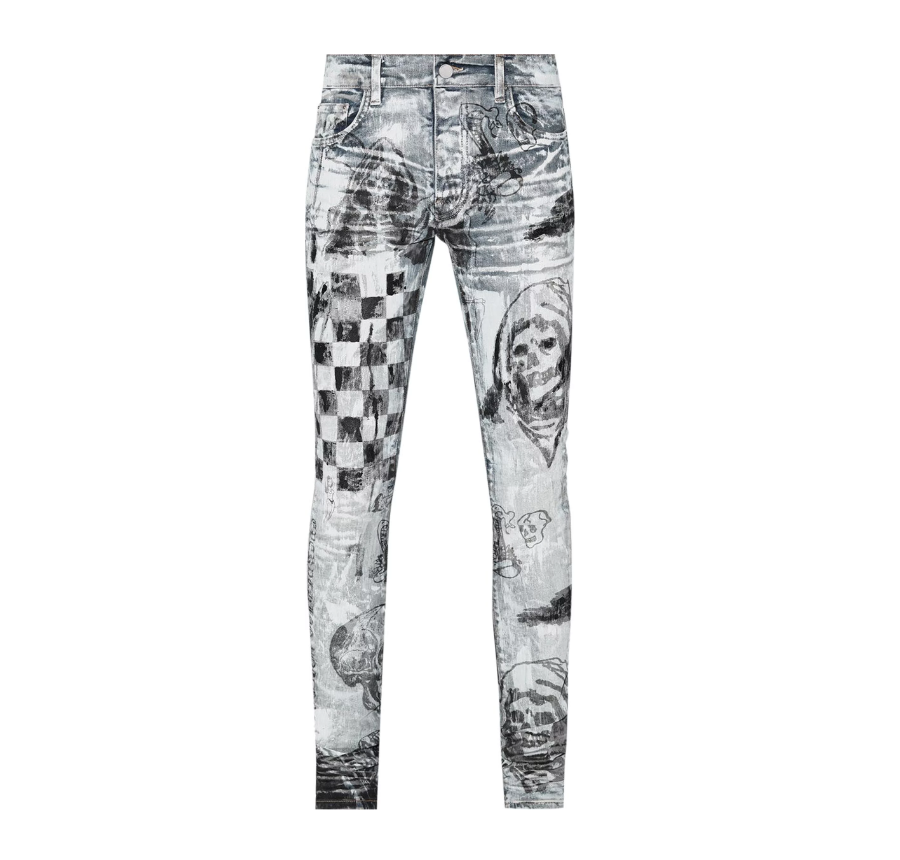 Amiri x Wes Lang Sketch Jean Painted Indigo