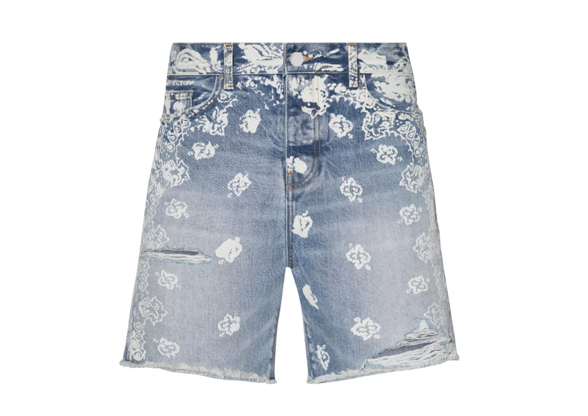 Bleach Bandana Denim Short Clay Indigo