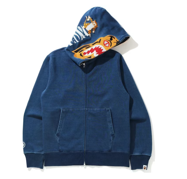 BAPE Tiger Full Zip Hoodie Navy