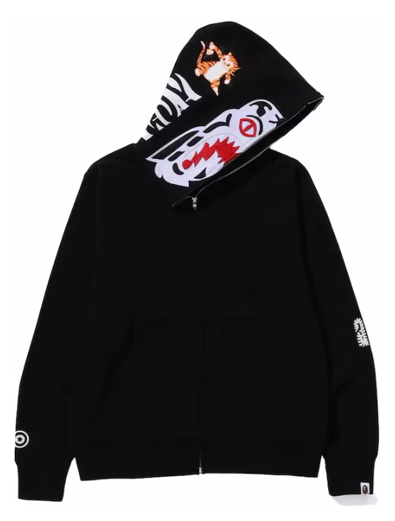 BAPE Tiger Full Zip Hoodie (FW23) Black