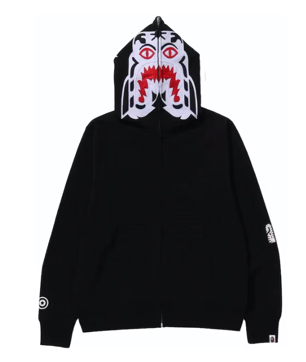 BAPE Tiger Full Zip Hoodie (FW23) Black