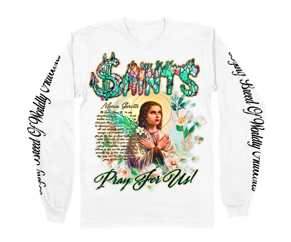 Saints Pray For Us Tee L/S
