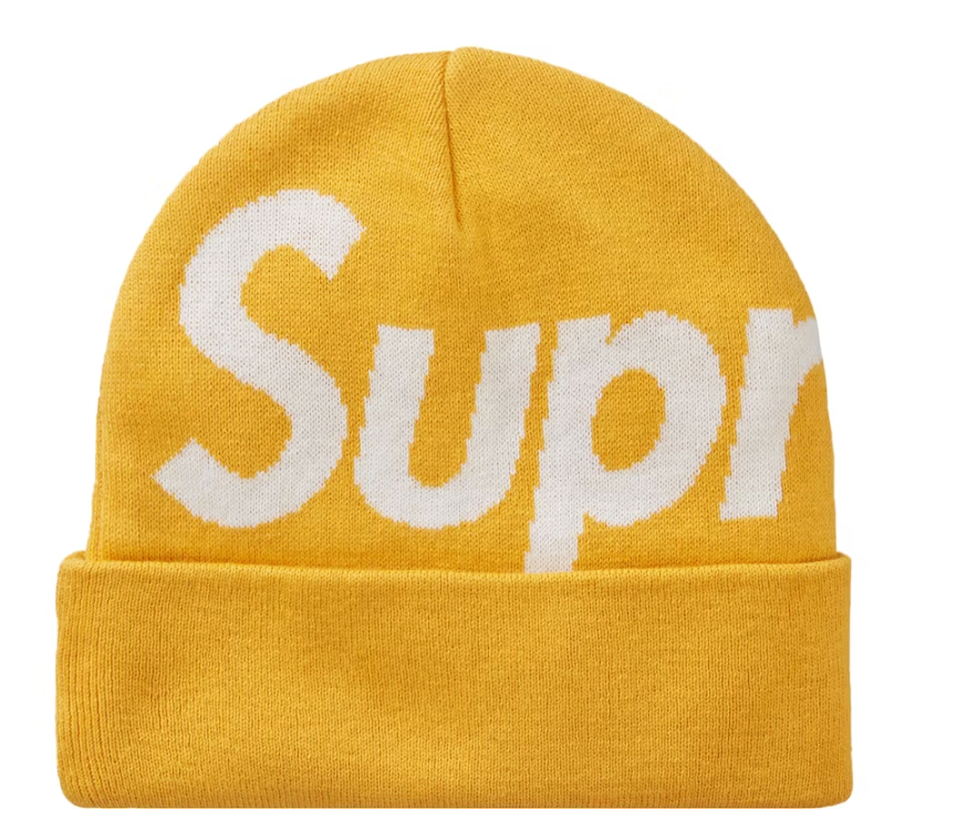 Supreme Big Logo Beanie Beanie (FW23) Yellow