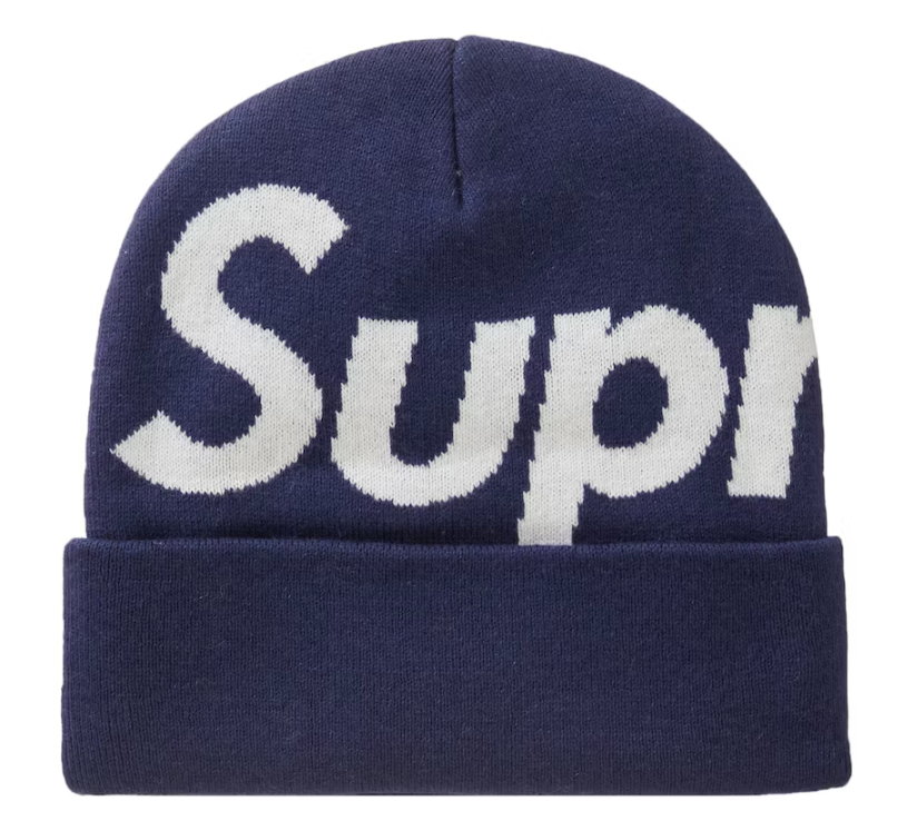 Supreme Big Logo Beanie Beanie (FW23) Navy
