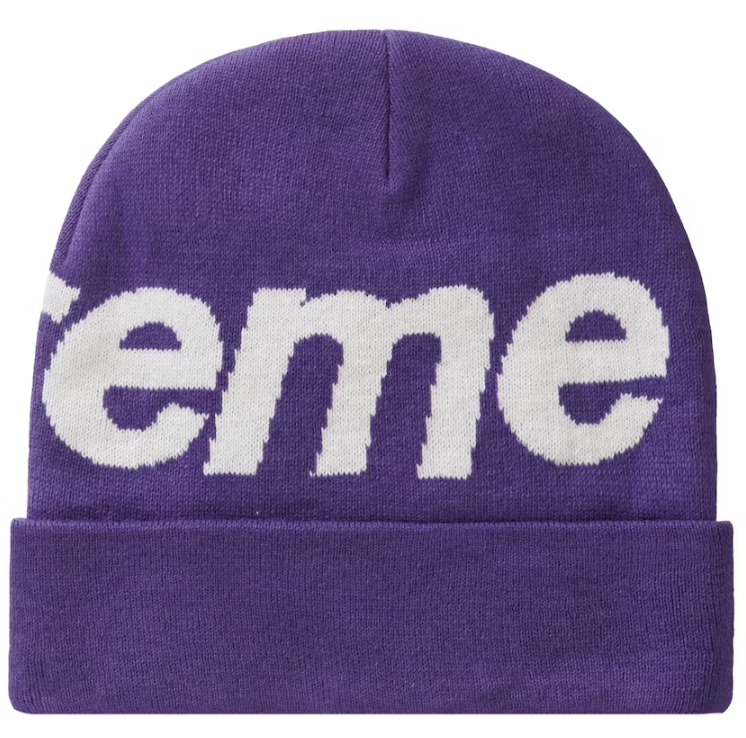 Supreme Big Logo Beanie Beanie (FW23) Dark Purple