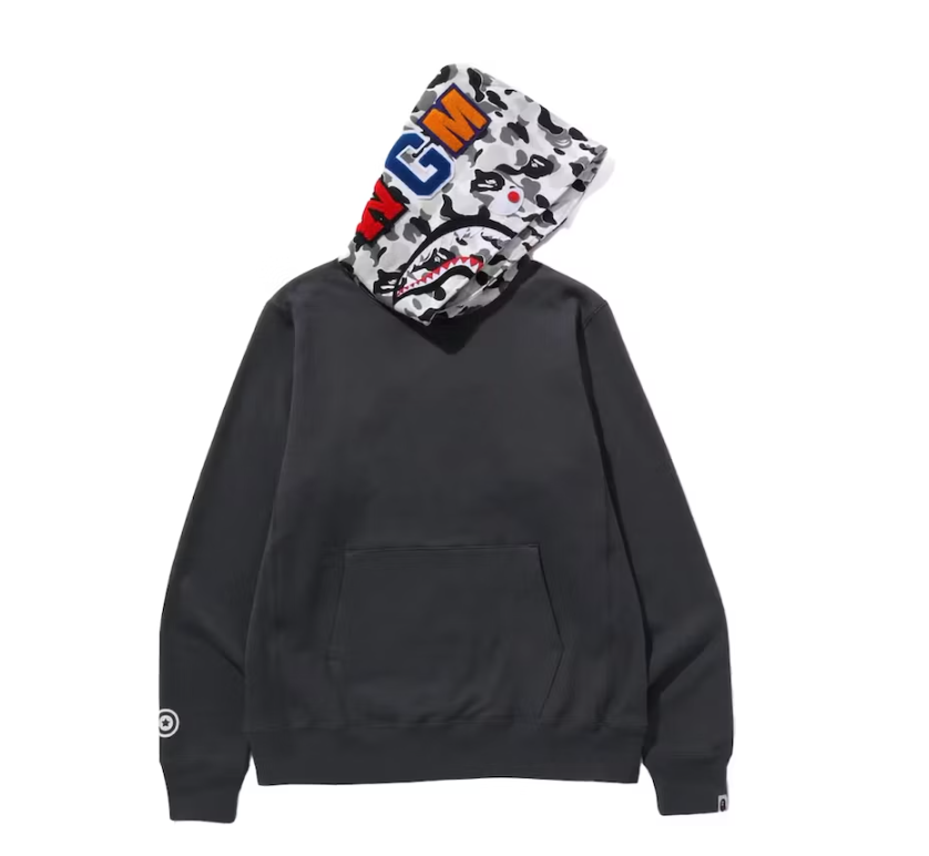BAPE ABC Camo Shark Pullover Hoodie Charcoal