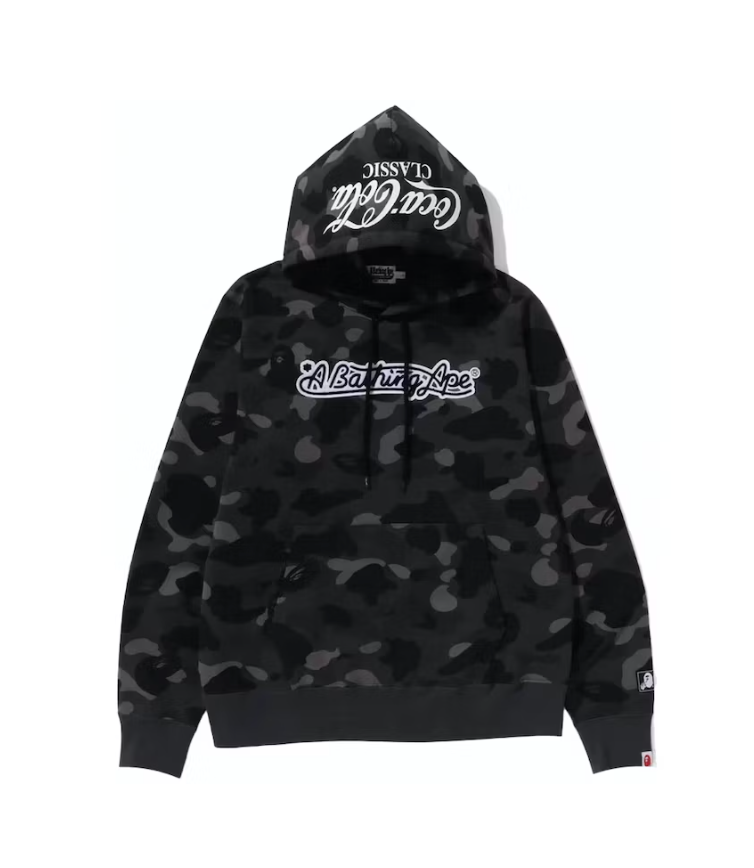 BAPE x Coca-Cola Color Camo Ape Head Pullover Hoodie Black