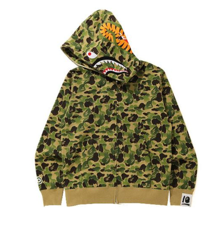 BAPE Color Camo Shark Full Zip Hoodie 'Green' Xin Tian Di Exclusive