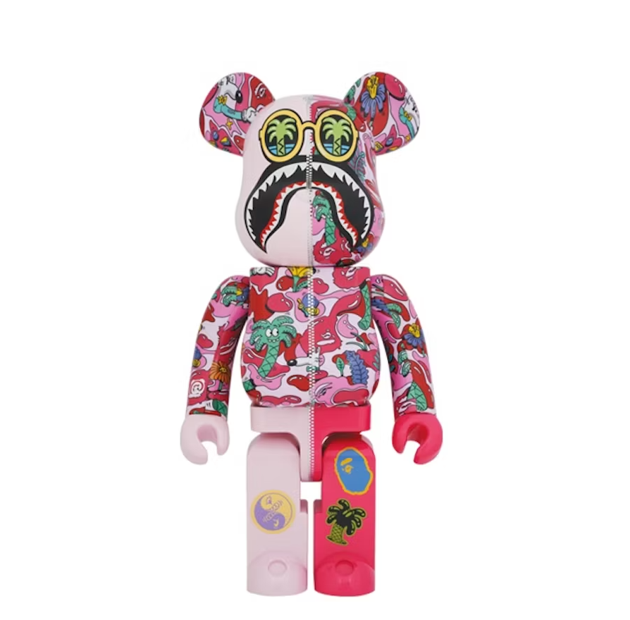 Bearbrick x Steven Harrington x BAPE Shark 1000% Pink Camo