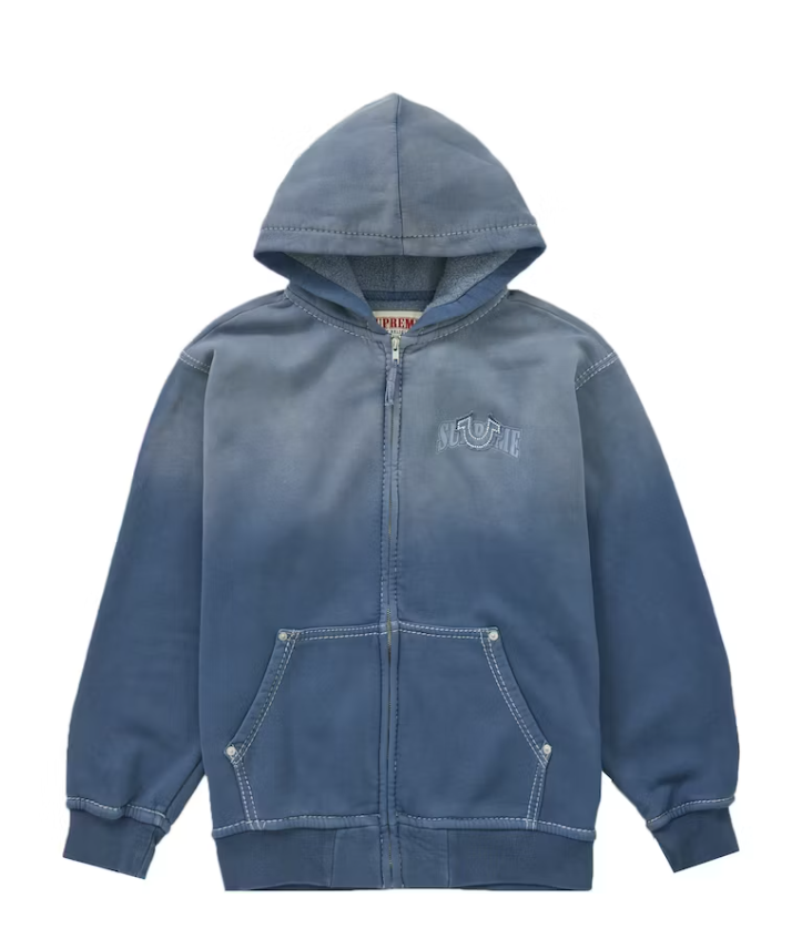 True Religion Zip Up Hooded Sweatshirt (FW22) Indigo