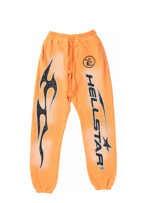 Fire Orange Closed Elastic Bottom Sweatpants Orange Dye